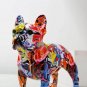Pop Art French Bulldog, Graffiti Style Resin Statue Decoration Pop Art Hydro Dip