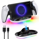 PS Portal Magnetic Charging Dock Station Stand with 9 RGB Lights PSP Holder Base