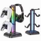 RGB Gaming Headset Stand with Controller Holder, 9 LED Light Modes, Desktop Mount