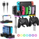 Nintendo Switch RGB Holder Wall Mount Joy-Con Charger OLED Organizer Console Dock