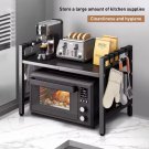 Microwave Stand Kitchen Organizer, 2-Tier Microwave Oven Rack Expandable Storage