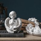 Angel Wing Candle Holders Set of 2, White Polyresin Cherub Figurines, Handmade Prayer Angel Statues Angel Wing Candle Holders Set of 2, White Polyresin Cherub Figurines, Handmade Prayer Angel Statues