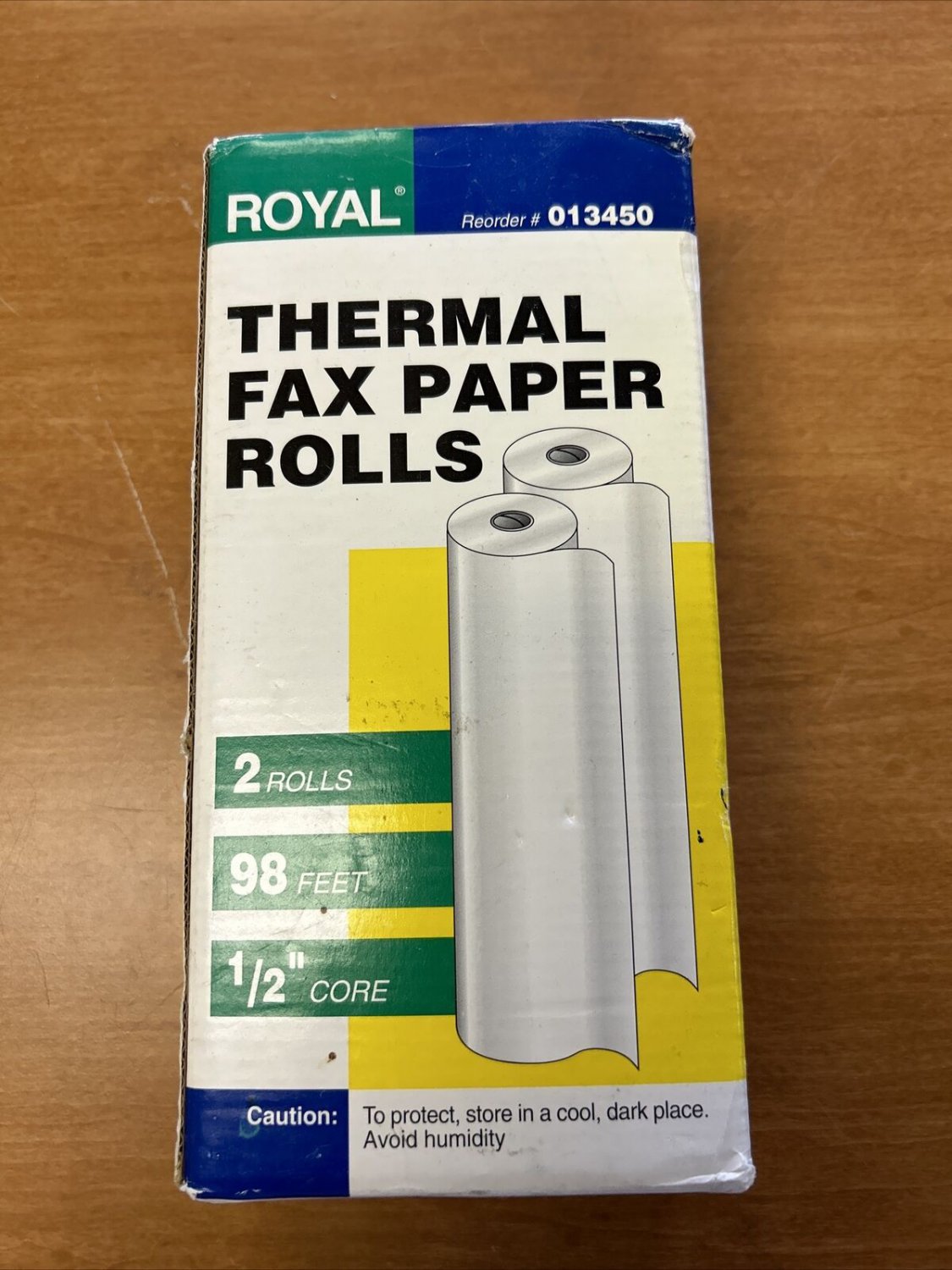 2 Rolls  Royal  thermal Fax Paper High Sensitivity 1/2 In Core 98ft