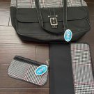 ladies office hand bags With Folder And zip Pouch Set 3pc