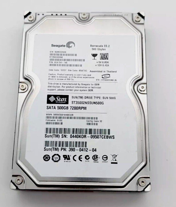 Seagate 3.5" Hard Drive Barracuda ES.2  500GB 7200RPM SATA II ST3500320NS