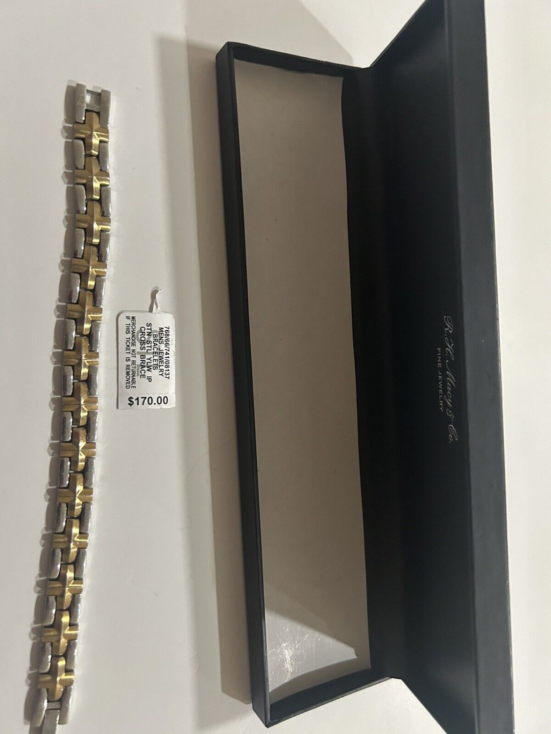 mens bracelets stainless steel Cross  Yellow Stainless Steel