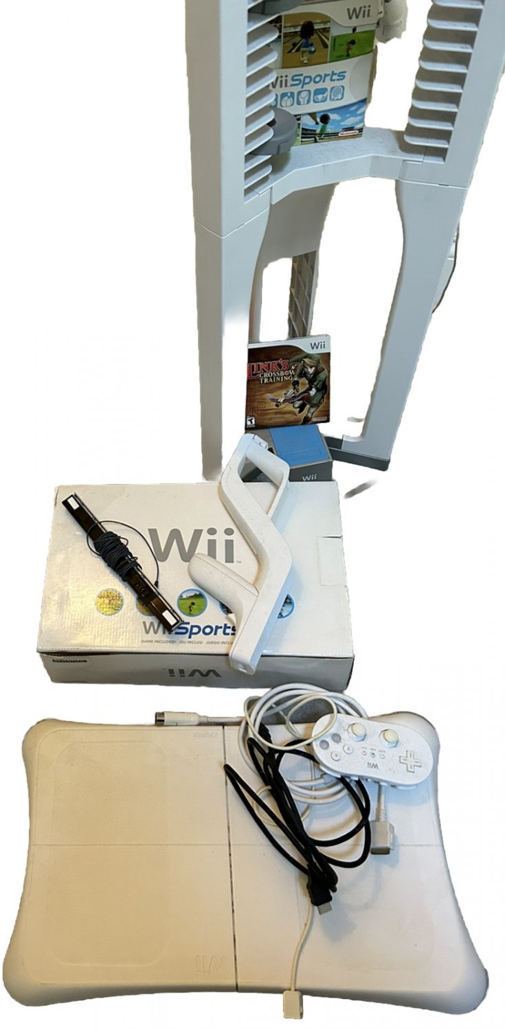 NINTENDO WII CONSOLE FIT BOARD WII SPORTS & 10 GAMES With Stand