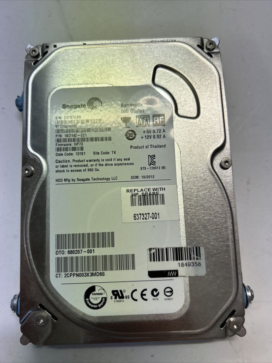 Seagate Barracuda ST500DM002 500 GB SATA III 3.5 in Desktop Hard Drive