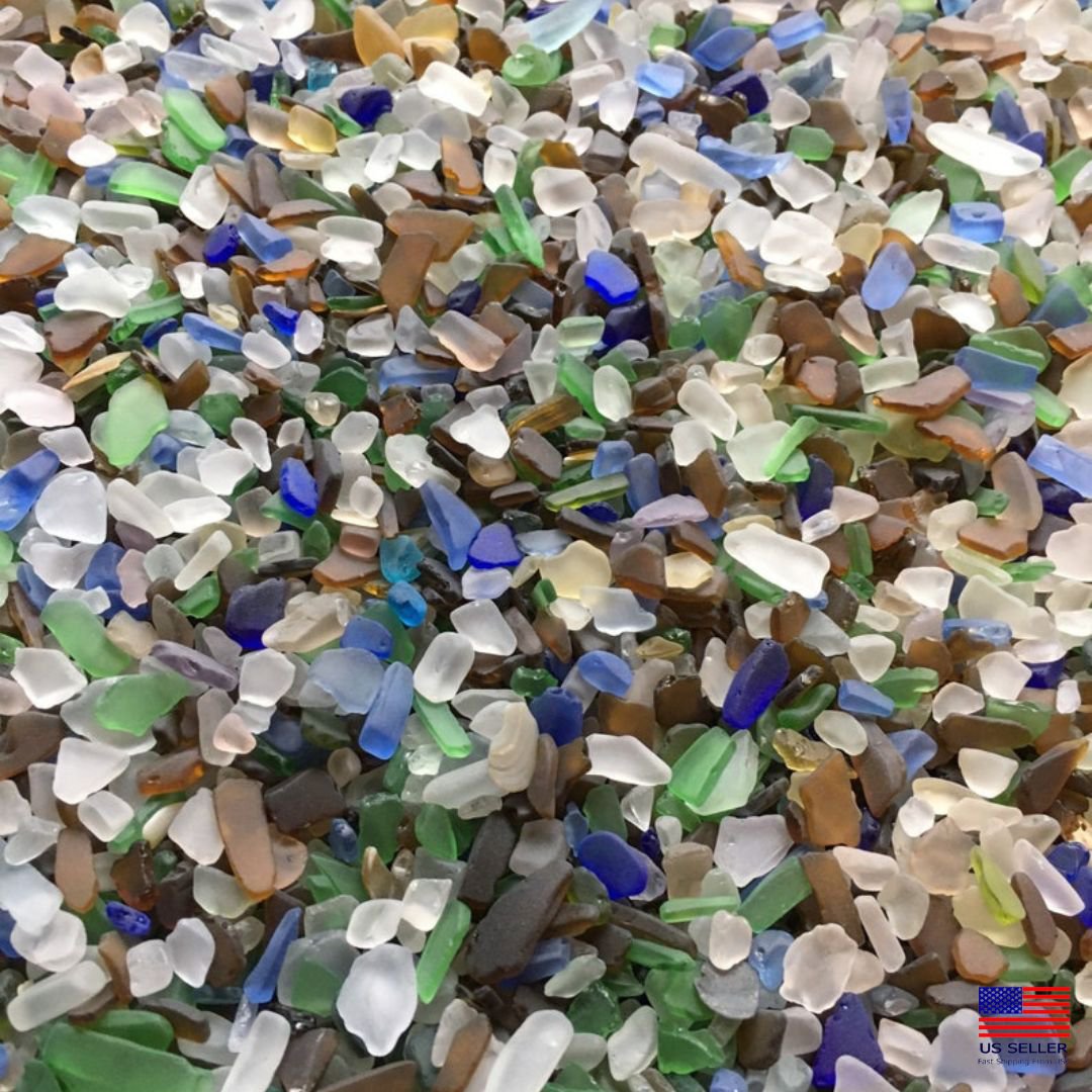 Micro Extra Small Tiny Sea Glass Frosty Beach Glass Ocean Tumbled 1oz-8oz Little Pieces