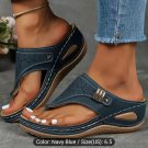 Sz 6.5 Blue wedge womens sandles