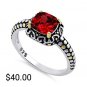 Pink Celtic Cushion CZ Ring SS-14K