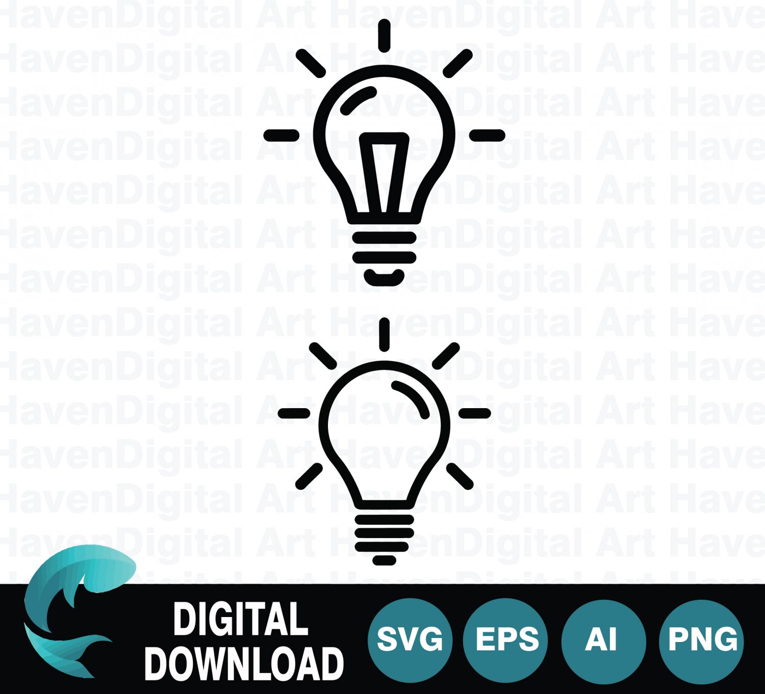 Light bulb SVG icon set