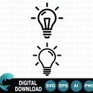 Light bulb SVG icon set