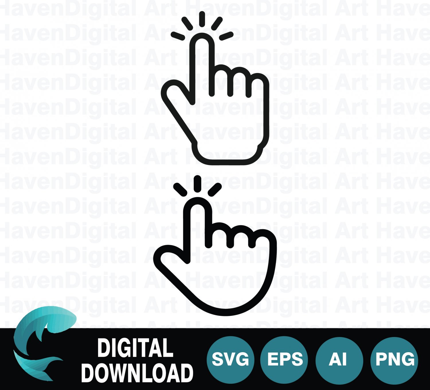 Two hands pointing clicking gesture touch interaction SVG symbol