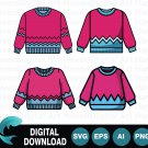 Sweater Jumper Pullover Knitwear Clothing Apparel Fashion SVG Icon Set