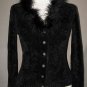 Black Chenelle Sweater w/Ostrich trim from London Sz PS