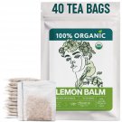 Organic Lemon Balm Tea – 40 Bags Melissa Leaf Herbal Infusion for Sleep & Stress Relief