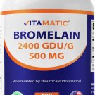 Vitamatic Bromelain Supplement 500mg, 2400 GDU/g 180 Capsules