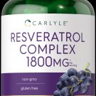 Resveratrol Supplement 1800mg | 180 Capsules | Non-GMO, Gluten Free | by Carlyle