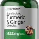 Horbäach Turmeric and Ginger Supplement | 3000 mg 180 Softgel Pills