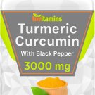 Turmeric Curcumin 3000mg with Black Pepper – Extra Strength Supplement, 120 Capsules