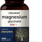 Magnesium Glycinate Capsules 500mg | 240 Count | Supplement for Sleep, Heart