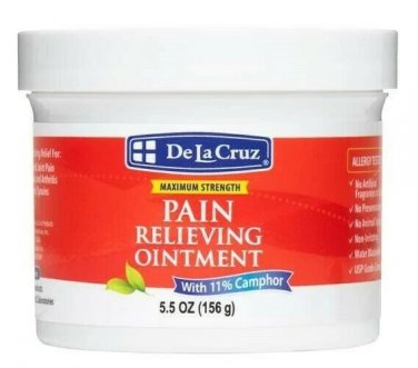De La Cruz 11% Camphor Ointment Pain Relieving Rub JUMBO 5.5 OZ, USA Exp. 05/27