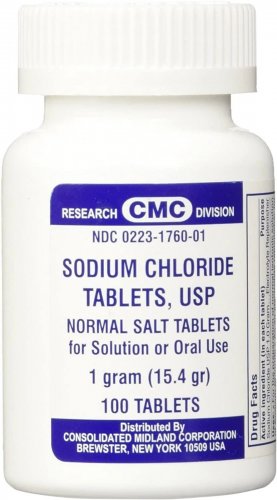 Sodium Chloride Tablets SALT 1 GM 100ct FRESH PHARMACY SUPPLY 2/26 exp