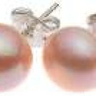 Genuine Pretty Pink Pearls .925 silver stud Earrings