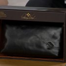 Patricia Nash Aritzo Leather Cosmetic Bag with Wristlet Strap- Black