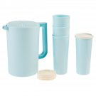 Tupperware Aquamarine Classic 2 qt Pitcher & 4 16 oz Tumblers With Lids Tupperware Aquamarine Classic 2 qt Pitcher & 4 16 oz Tumblers With Lids