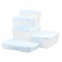 Tupperware 10-piece Date, Store & Freeze Food Storage Set, Blue tops, New Sealed