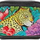 Anuschka Hand-Painted Leather Messenger Crossbody Bag-Wild Leopard- Anuschka Hand-Painted Leather Messenger Crossbody Bag-Wild Leopard-