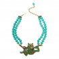 Heidi Daus "Tree Frog Prince" Beaded Crystal Frog Necklace NWT!