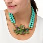 Heidi Daus "Tree Frog Prince" Beaded Crystal Frog Necklace NWT!