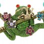 Heidi Daus "Tree Frog Prince" Beaded Crystal Frog Necklace NWT!