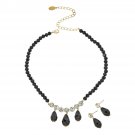 Heidi Daus Dazzling Debutante Crystal Necklace and Earring Set-Jet Black-NWT Heidi Daus Dazzling Debutante Crystal Necklace and Earring Set-Jet Black-NWT