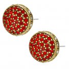 Heidi Daus "Belgium Disc" Crystal-Accented Pierced Earrings Red