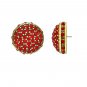 Heidi Daus "Belgium Disc" Crystal-Accented Pierced Earrings Red