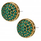 Heidi Daus "Belgium Disc" Crystal-Accented Pierced Earrings
