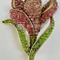 Heidi Daus Spring Fever Crocus Pin With Pink & Green Cluster Crystals-NWT