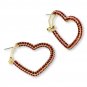 Heidi Daus "All You Need Is Love" Pav&Atilde;&copy; Heart Hoop Earrings-Pierced-NWT