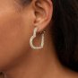 Heidi Daus "All You Need Is Love" Pav&Atilde;&copy; Heart Hoop Earrings-Pierced-NWT
