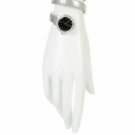 Colleen Lopez Round Dial Coil Wrap Bracelet Watch, Black Onyx / Silvertone