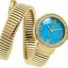 Colleen Lopez Round Dial Coil Wrap Bracelet Watch,Impregnated Blue Turquoise Colleen Lopez Round Dial Coil Wrap Bracelet Watch,Impregnated Blue Turquoise