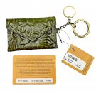 Patricia Nash Isabela Leather Card Holder w/ Key Chains - Soft Olive Tooled, NEW Patricia Nash Isabela Leather Card Holder w/ Key Chains - Soft Olive Tooled, NEW