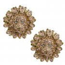 HEIDI DAUS"Lion In The Sun" Crystal Lion Earrings Clip On NWT