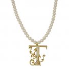 Heidi Daus Illuminating Letters Goldtone Initial "T" Beaded Necklace