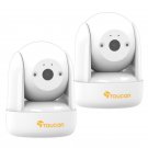 Two (2) Toucan Security Seek Indoor Pan & Tilt Security Camera - Withe - New Two (2) Toucan Security Seek Indoor Pan & Tilt Security Camera - Withe - New