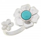 Jay King Sterling Silver Campitos Turquoise Adjustable Flower Ring
